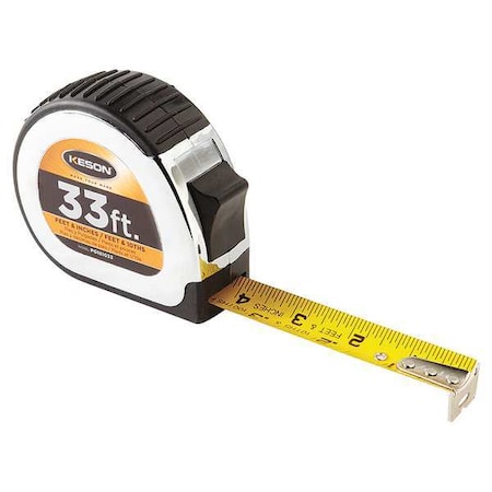 Keson 33 ft Engineer's Tape Measure, 1 in Blade PG181033