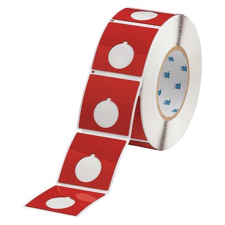 Brady Thermal Transfer Label, Red, Labels/Roll: 250 THTEP170-593-.25RD