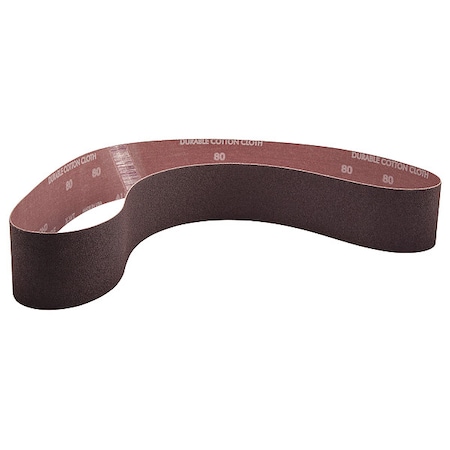 Norton Abrasives Sanding Belt, 2 1/2 in W, 48 in L, Coated, Aluminum Oxide, 80 Grit, Coarse, R228 Metalite, Brown 78072721520