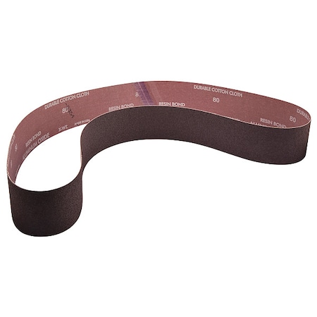 Norton Abrasives Sanding Belt, 2 1/2 in W, 60 in L, Coated, Aluminum Oxide, 100 Grit, Medium, R228 Metalite, Brown 78072721585