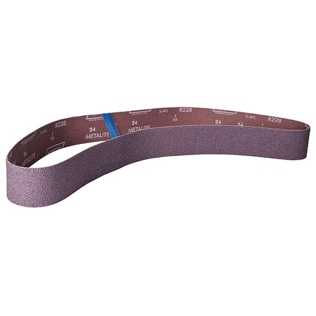 NORTON ABRASIVES Sanding Belt, Coated, 4 in W, 54 in L, 100 Grit, Medium, Aluminum Oxide, R228 Metalite, Brown 78072722160