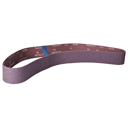 NORTON ABRASIVES Sanding Belt, Coated, 4 in W, 54 in L, 60 Grit, Medium, Aluminum Oxide, R228 Metalite, Brown 78072722170