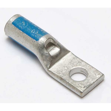 Burndy One-Hole Compression Lug, 6 AWG Max, #6 Stud, Standard Barrel, Copper, Blue YA6CLNT6