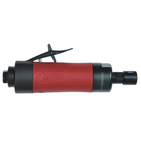 Chicago Pneumatic Straight Die Grinder, 1/4 in NPT Female Air Inlet, 1/4 in Collet, Heavy Duty, 20,000 RPM, 0.7 hp CP3000-520R