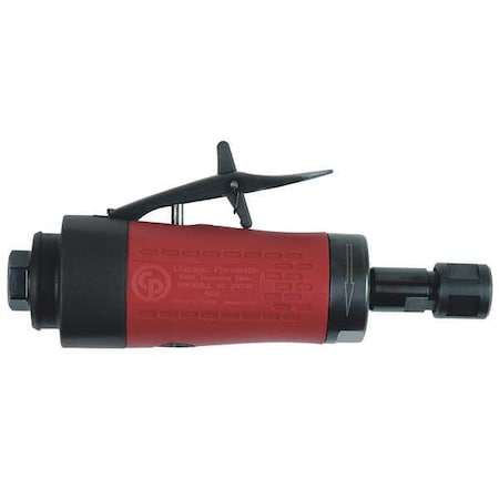 Chicago Pneumatic Straight Die Grinder, 1/4 in NPT Female Air Inlet, 1/4 in Collet, Heavy Duty, 25,000 RPM, 0.4 hp CP3000-325R