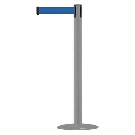 Tensabarrier Barrier Post with Belt, Gray, 7 1/2 ft Length, 38 in Post Height, No Legend, Gray MARINEPOST-36-STD-NO-L5X-C