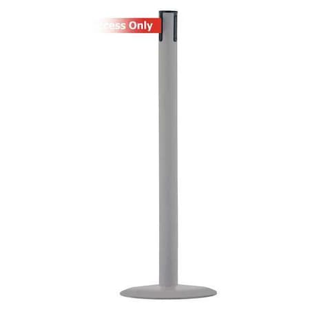 Tensabarrier Barrier Post with Belt, Gray, 7 1/2 ft Length, 38 in Post Height, Authorized Access Only, Gray MARINEPOST-36-STD-NO-RAX-C