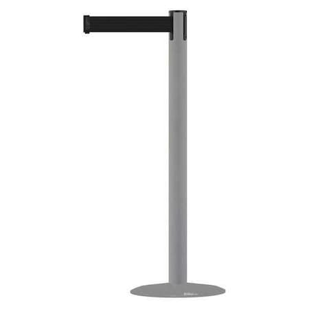 Tensabarrier Barrier Post with Belt, Gray, 13 ft Length, 38 in Post Height, No Legend, Gray MARINEPOST-36-MAX-NO-B9X-C