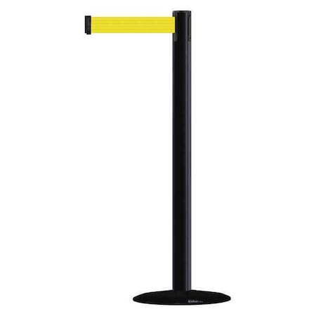Tensabarrier Barrier Post with Belt, Black, 13 ft Length, 38 in Post Height, No Legend, Black MARINEPOST-33-MAX-NO-Y5X-C