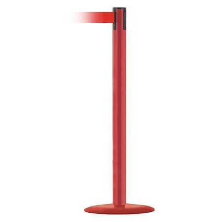 Tensabarrier Barrier Post with Belt, Red, 7 1/2 ft Length, 38 in Post Height, No Legend, Red MARINEPOST-21-STD-NO-R5X-C
