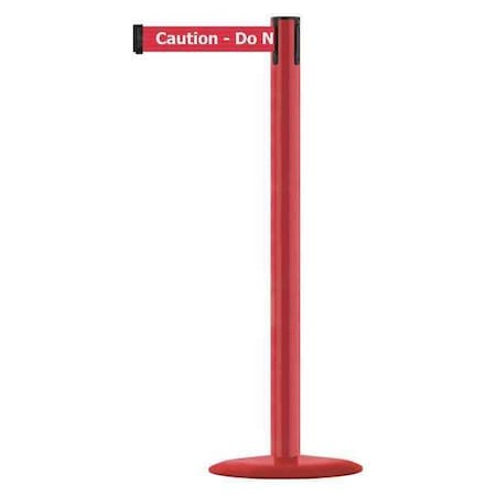 Tensabarrier Barrier Post with Belt, Red, 13 ft Length, 38 in Post Height, Caution Do Not Enter, Red MARINEPOST-21-MAX-NO-RGX-C