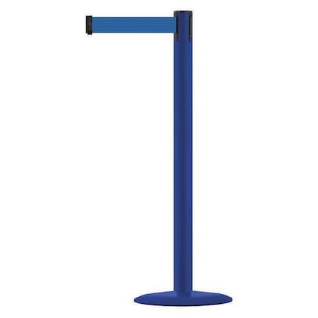Tensabarrier Barrier Post with Belt, Blue, 7 1/2 ft Length, 38 in Post Height, No Legend, Blue MARINEPOST-23-STD-NO-L5X-C