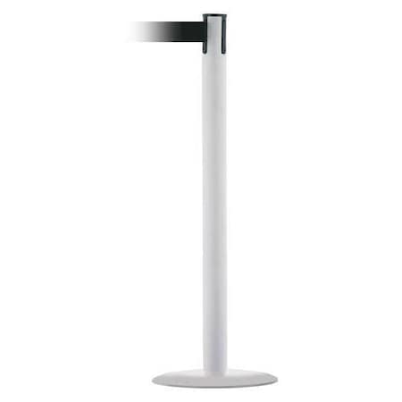 Tensabarrier Barrier Post with Belt, White, 7 1/2 ft Length, 38 in Post Height, No Legend, White MARINEPOST-32-STD-NO-B9X-C