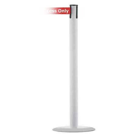 Tensabarrier Barrier Post with Belt, White, 7 1/2 ft Length, 38 in Post Height, Authorized Access Only, White MARINEPOST-32-STD-NO-RAX-C