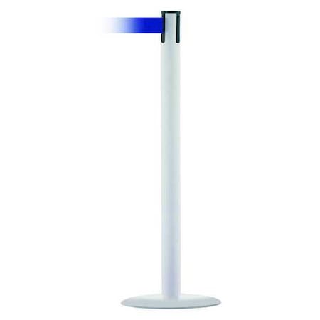 Tensabarrier Barrier Post with Belt, White, 13 ft Length, 38 in Post Height, No Legend, White MARINEPOST-32-MAX-NO-L5X-C