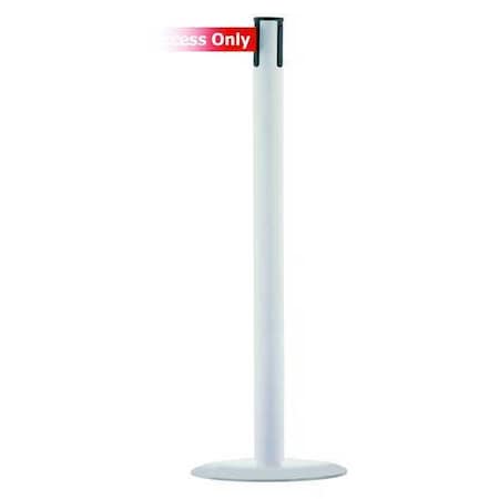 Tensabarrier Barrier Post with Belt, White, 13 ft Length, 38 in Post Height, Authorized Access Only, White MARINEPOST-32-MAX-NO-RAX-C