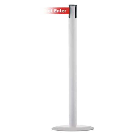 Tensabarrier Barrier Post with Belt, White, 13 ft Length, 38 in Post Height, Caution Do Not Enter, White MARINEPOST-32-MAX-NO-RGX-C