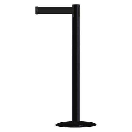 Tensabarrier Barrier Post with Belt, Black, 7 1/2 ft Length, 38 in Post Height, No Legend, Black MARINEPOST-33-STD-NO-B9X-C