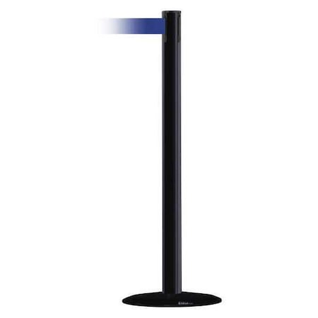 Tensabarrier Barrier Post with Belt, Black, 7 1/2 ft Length, 38 in Post Height, No Legend, Black MARINEPOST-33-STD-NO-L5X-C