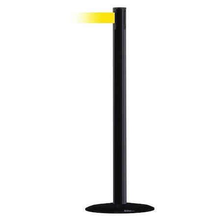 Tensabarrier Barrier Post with Belt, Black, 7 1/2 ft Length, 38 in Post Height, No Legend, Black MARINEPOST-33-STD-NO-Y5X-C