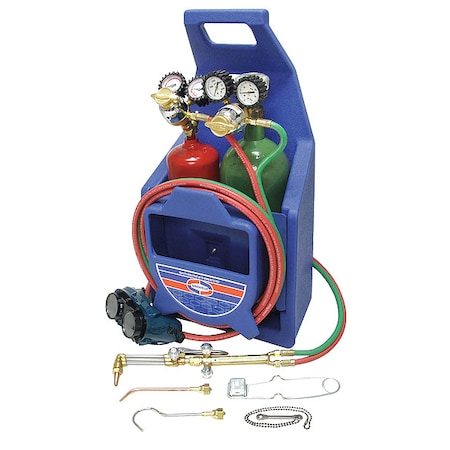 Uniweld Welding And Cutting Kit, Cap'n Hook Series, Acetylene, 3/8 in -24, A, CA550, Type 17#2 KL22P-T