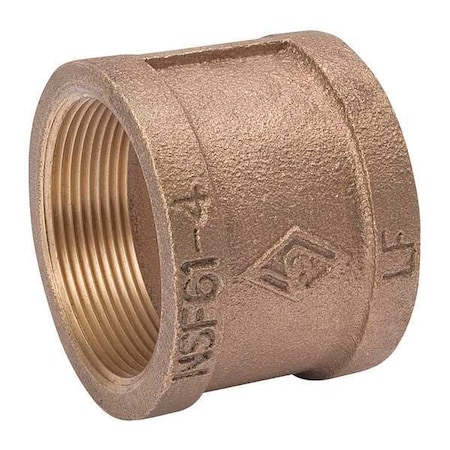 Zoro Select Coupling Brass Coupling, 1/8 in Female NPT X 1/8 in Female NPT 22UL23
