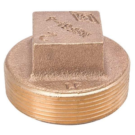 Zoro Select Brass Plug, MNPT, 1-1/2