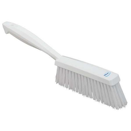 VIKAN 1 19/32 in W Bench Brush, Medium, 6 1/2 in L Handle, 6 1/2 in L Brush, White, Plastic 45895