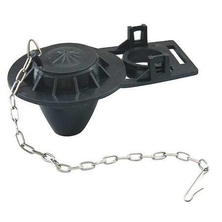 Zoro Select Flapper, Toilet, PVC, Black 22UR86