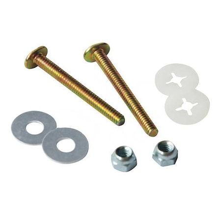 ZORO SELECT Bolt Set, Toilet, 1/4 x 2-1/4In 22UR78