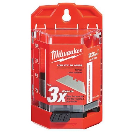 Milwaukee Tool General Purpose Utility Blades w/ Dispenser, PK50 48-22-1950