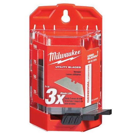 Milwaukee Tool General Purpose Utility Blades w/ Dispenser, PK75 48-22-1975