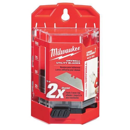 Milwaukee Tool Drywall Utility Knife Blades  w/ Dispenser, PK50 48-22-1953