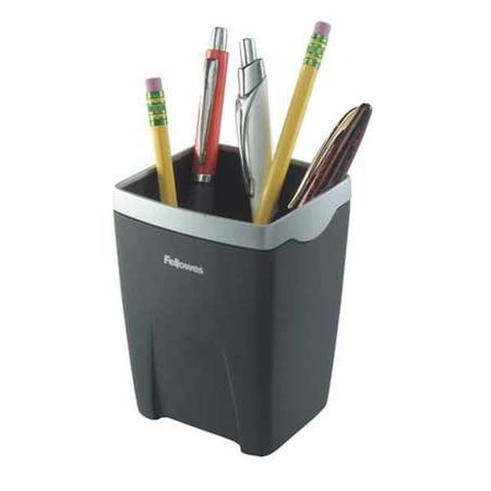 Fellowes Pencil Cup, Black/Silver 8032301