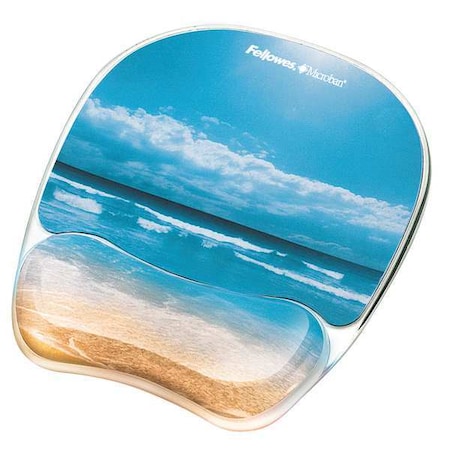 Fellowes Mousepad w/Wrist Support, Sandy Beach 9179301
