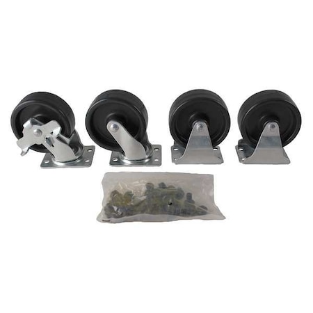 Zoro Select Plate Castr Kt, Polypropyln, 3", 150 lb, PK4 KIT01PB03041004