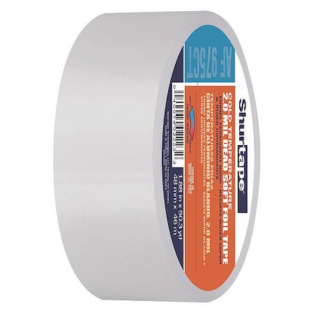 Shurtape Foil Tape, Aluminum, 50-3/8 yd L, 1-7/8 in W 232032