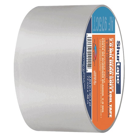 Shurtape Foil Tape, Aluminum, 50-3/8 yd L, 2-7/8 in W 232035