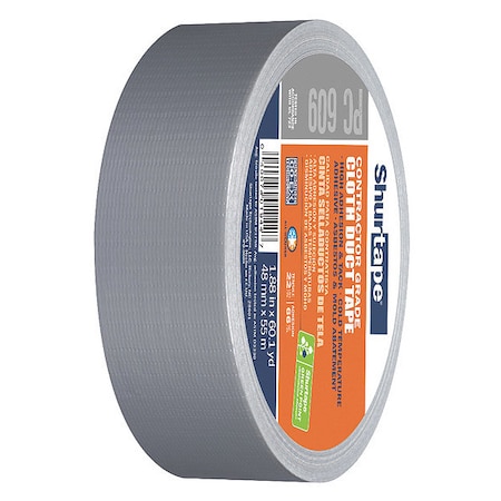 Shurtape Duct Tape, Silver, 60-1/8 yd L, 1-7/8 in W 105454