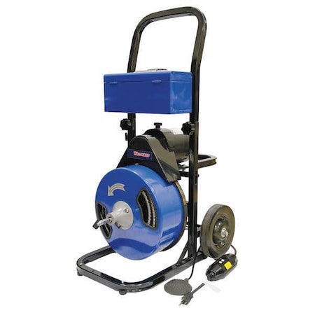 WESTWARD 75 ft Corded Drain Cleaning Machine, 120V AC 22XP38