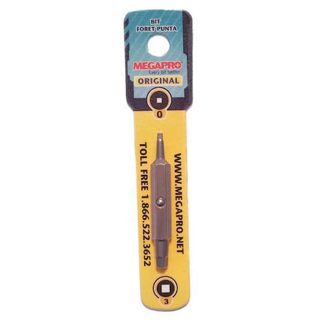 Megapro Screwdriver Replacement Bit, Square SD0-3-C-B