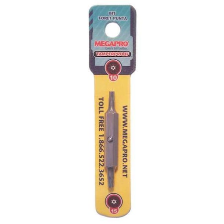Megapro Screwdriver Replacement Bit, Tamperproof TDT10-15-C-B