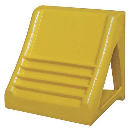 Zoro Select Wheel Chock, Heavy-Duty Steel, Yellow 22XW76