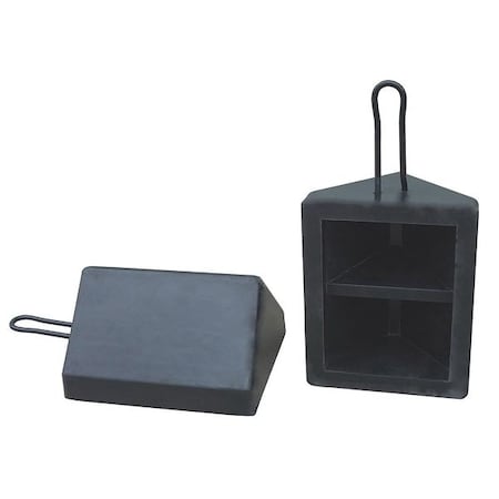 Zoro Select Wheel Chock, Molded Rbr w/Stl Grab, Black 22XW78