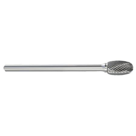 Zoro Select Carbide Bur, Oval, 1/4 In, 1/4 Shank 310-002613