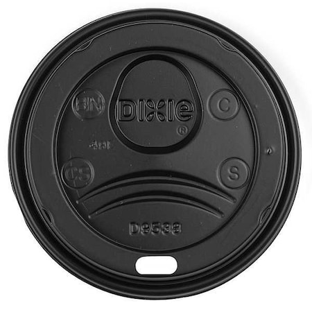 Dixie Lid for 8 oz. Hot Cup, Dome, Sip Through, Black, Pk1000 DL9538B