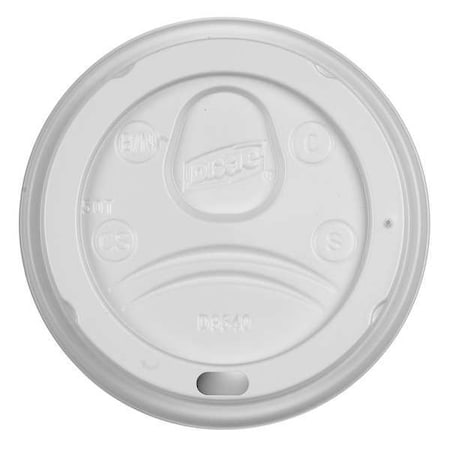 Dixie Lid for 10 oz. Hot Cup, Dome, Sip Through, White, Pk1000 DL9540