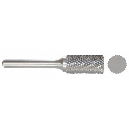 Zoro Select 310-002936 Carbide Bur,Cylinder,1/4 In,1/4 Shank