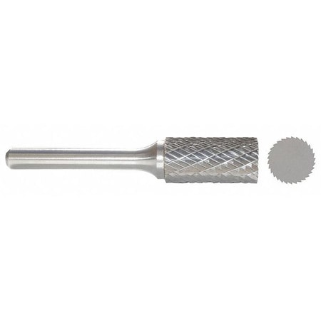 ZORO SELECT Carbide Bur, Cylinder, 1/2 In, 1/4 Shank 310-002021