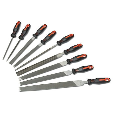 Crescent Nicholson 9 Piece 6", 8", 10" & 12" Maintenance File Set with Ergonomic Handles 22030HNNN